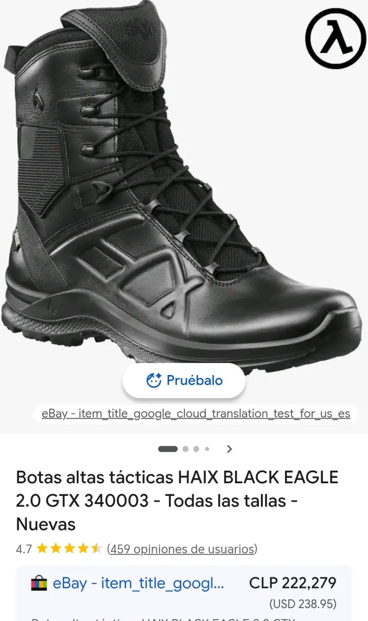 Botas Tácticas negras para hombre talla 41 - 4