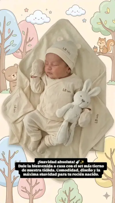 Set de ropa para recién nacido Baby beige - miniatura 1