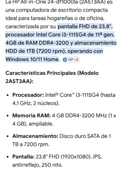 Computador HP All-in-One 24 pulgadas Intel Core i3 - miniatura 2