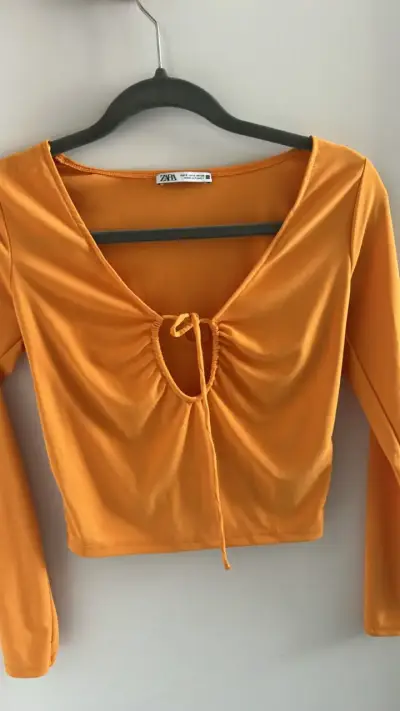 Polera manga larga mostaza (naranja) Zara - miniatura 1