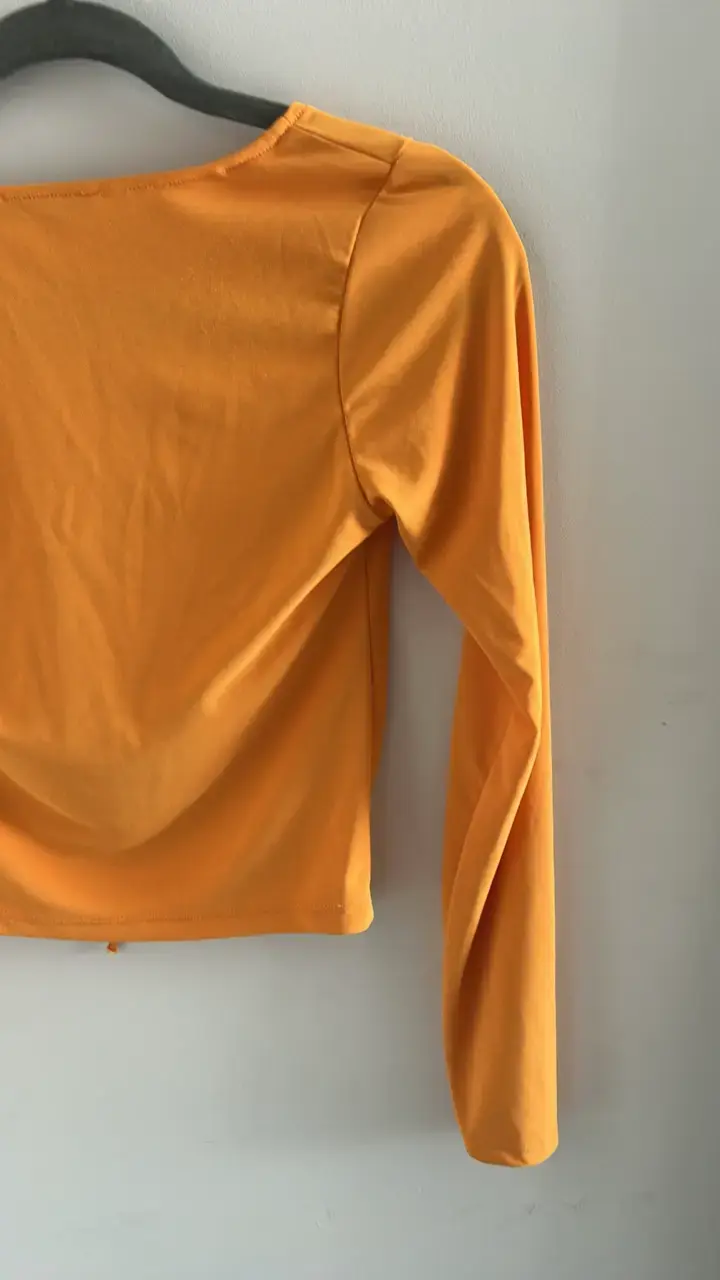 Polera manga larga mostaza (naranja) Zara - 3