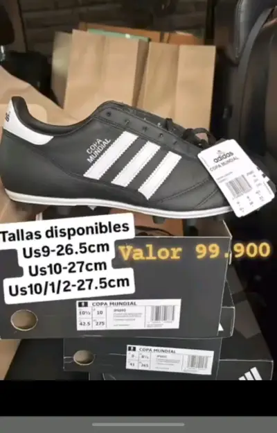 Botines de fútbol Adidas Copa Mundial negros - miniatura 2
