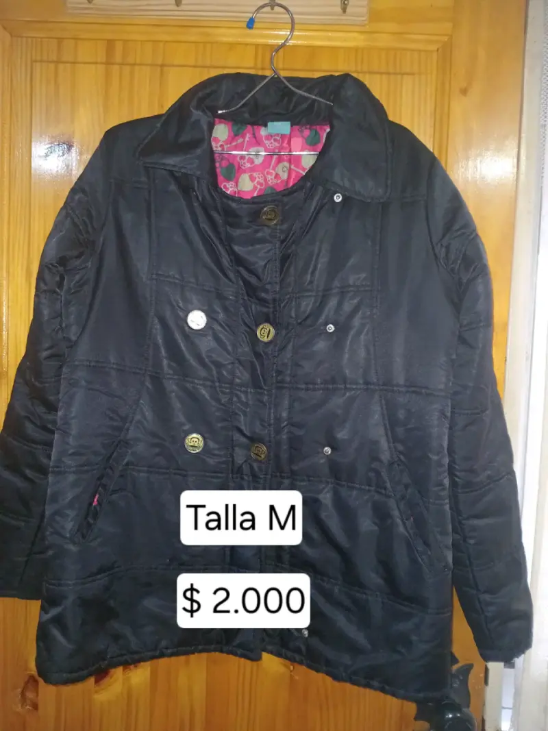 Abrigo acolchado morado y negro talla M - 5