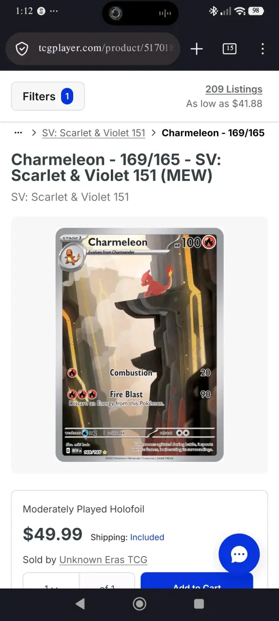 Carta Pokémon Charmeleon Holofoil 169/165 - 3