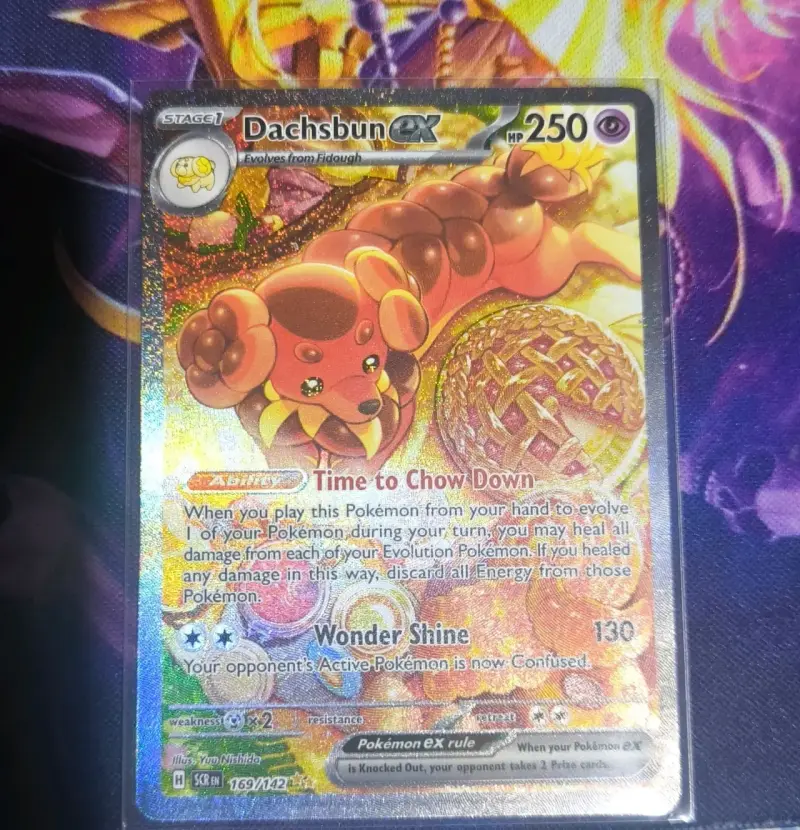 Carta Pokémon Dachsbun ex 169/142 edición especial - 1