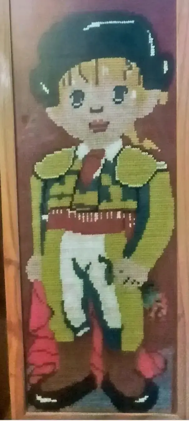 Cuadro bordado en punto cruz de torero - 2