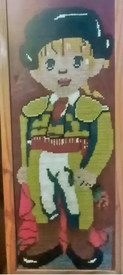 Cuadro bordado en punto cruz de torero - miniatura 2