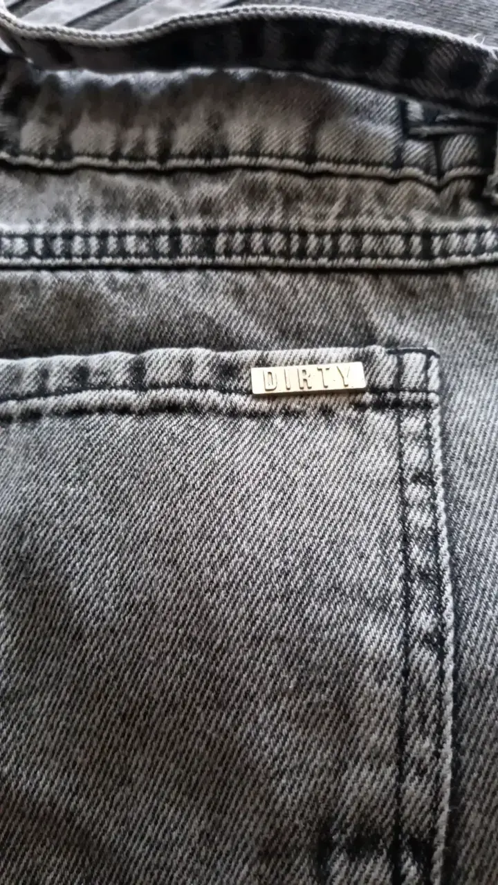 Pantalones de mezclilla grises con franjas - 2
