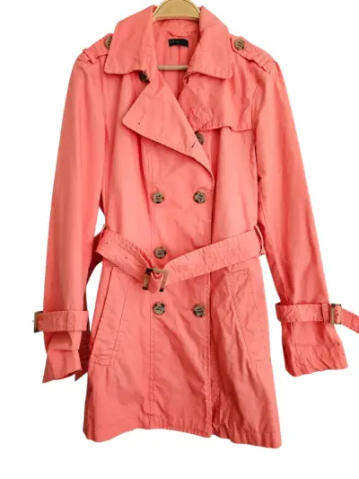 Abrigo Trench Coral Benetton mujer talla M - miniatura 1