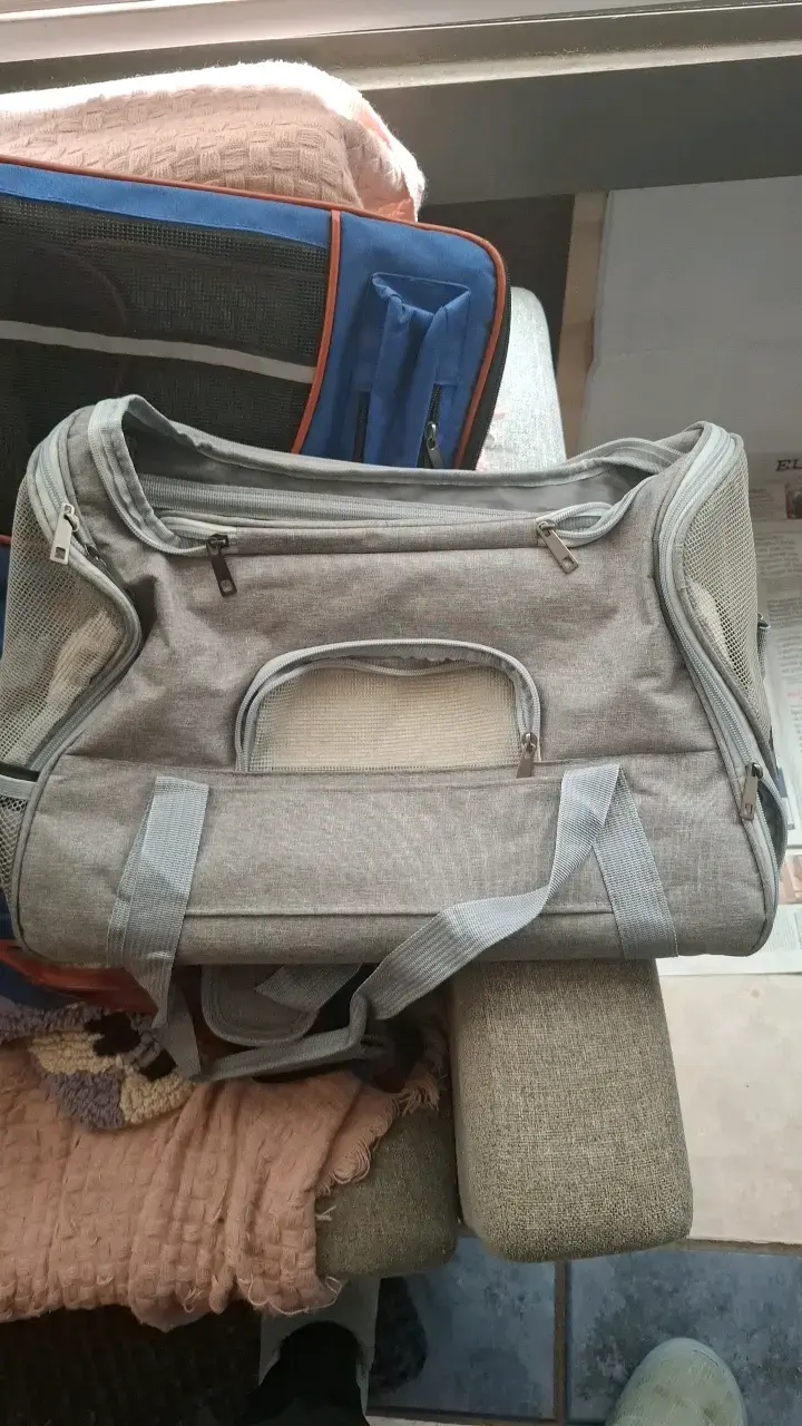 Bolso transportador para mascotas gris - 1