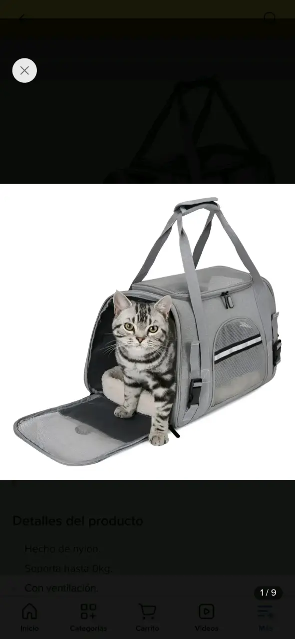 Bolso transportador para mascotas gris - 2