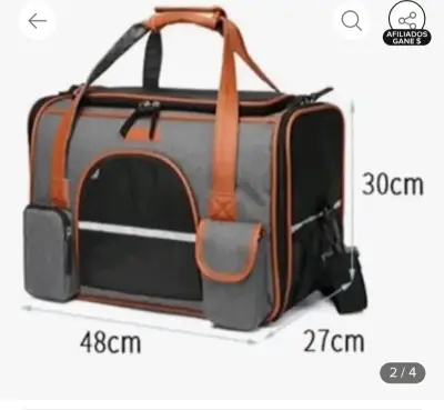 Transportadora de mascotas azul y naranja - miniatura 4