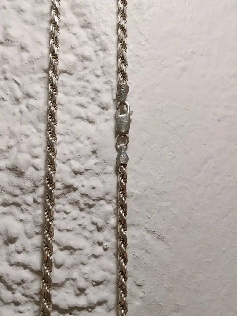 Cadena de plata tourbillon para hombre 65cm - 2