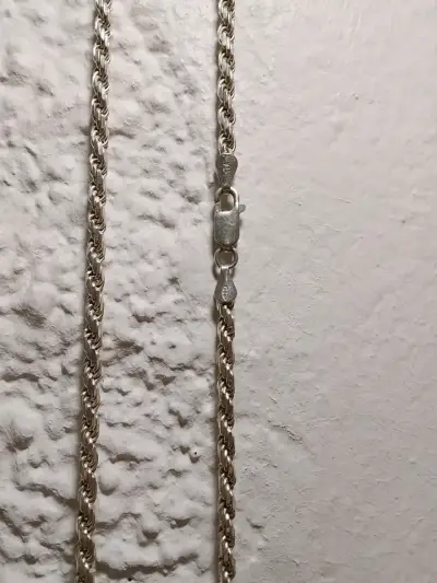 Cadena de plata tourbillon para hombre 65cm - miniatura 2