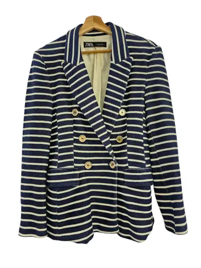 Blazer a rayas azul y blanco Zara talla S - miniatura 1