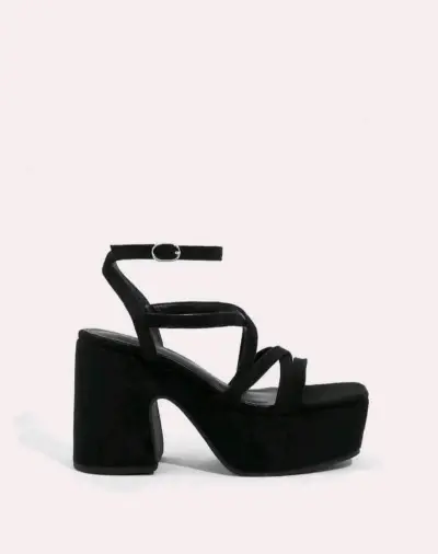 Sandalias de plataforma negras con tacón alto - miniatura 1