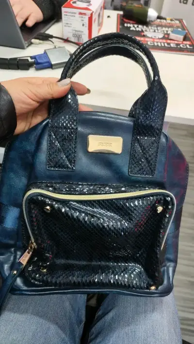 Mochila azul secret  con diseño de escamas - miniatura 1