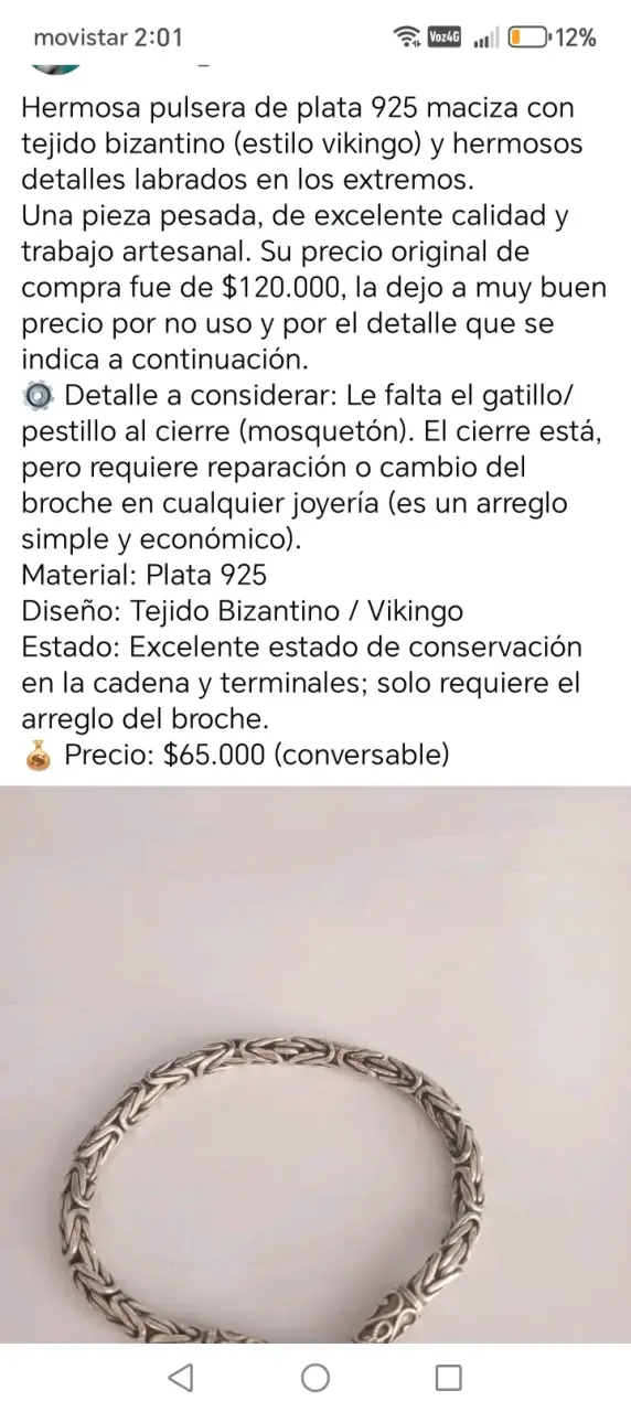 Pulsera de plata 925 estilo vikingo - 2