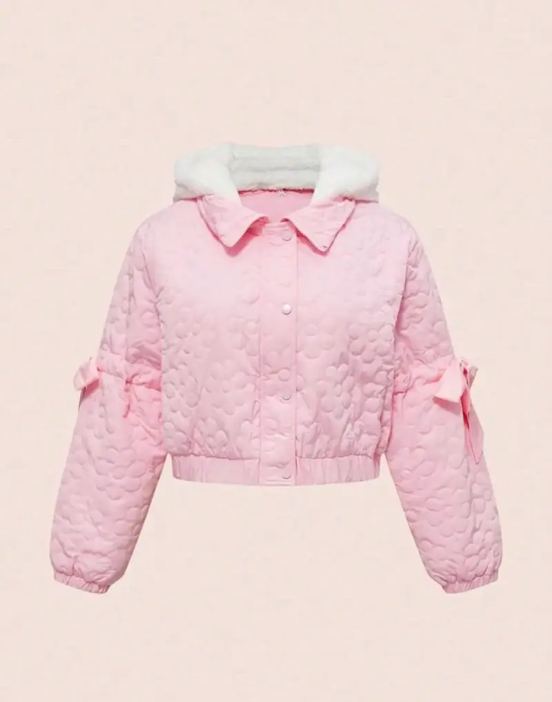 🎀 Chaqueta acolchada rosada estilo kawaii ✨ - 3