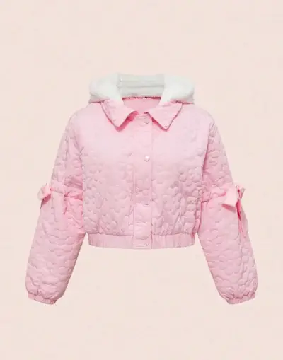 🎀 Chaqueta acolchada rosada estilo kawaii ✨ - miniatura 3