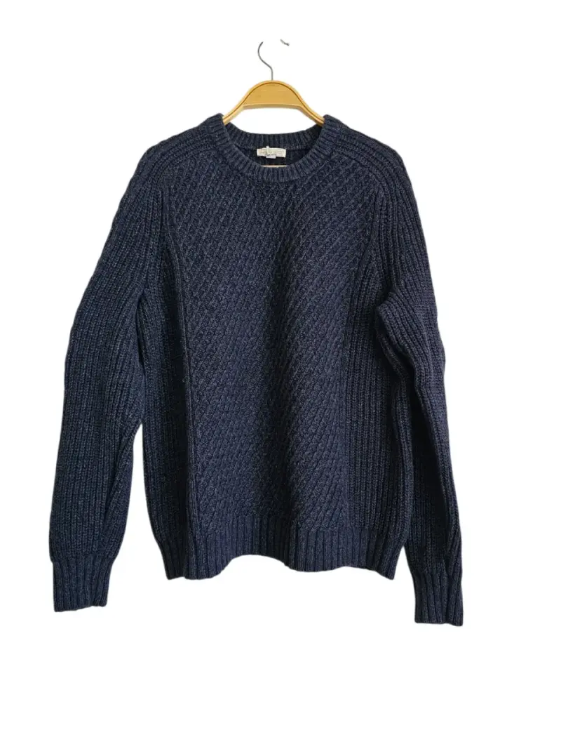 Suéter de lana azul marino para hombre - 1