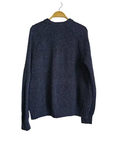 Suéter de lana azul marino para hombre - miniatura 2