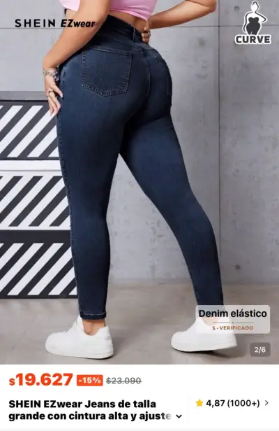 Jeans Curvy SHEIN  — Azul oscuro - miniatura 1