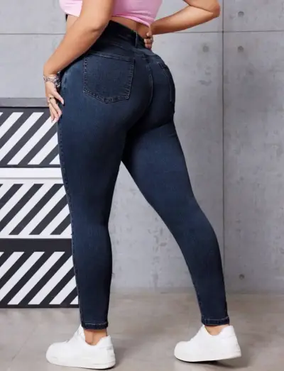Jeans Curvy SHEIN  — Azul oscuro - miniatura 2