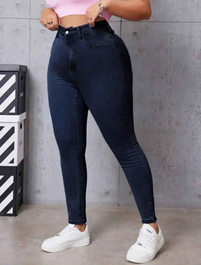Jeans Curvy SHEIN  — Azul oscuro - 3