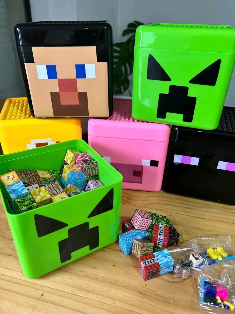Set de cajas organizadoras temáticas de Minecraft
