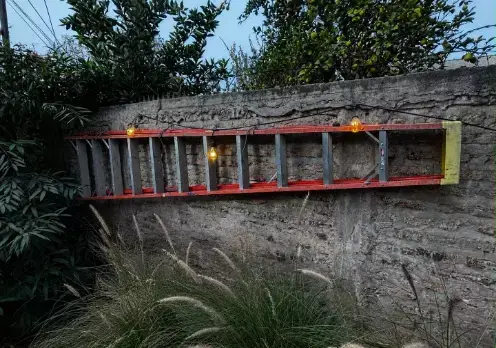 Escalera tipoA de aluminio roja 11 peldaños