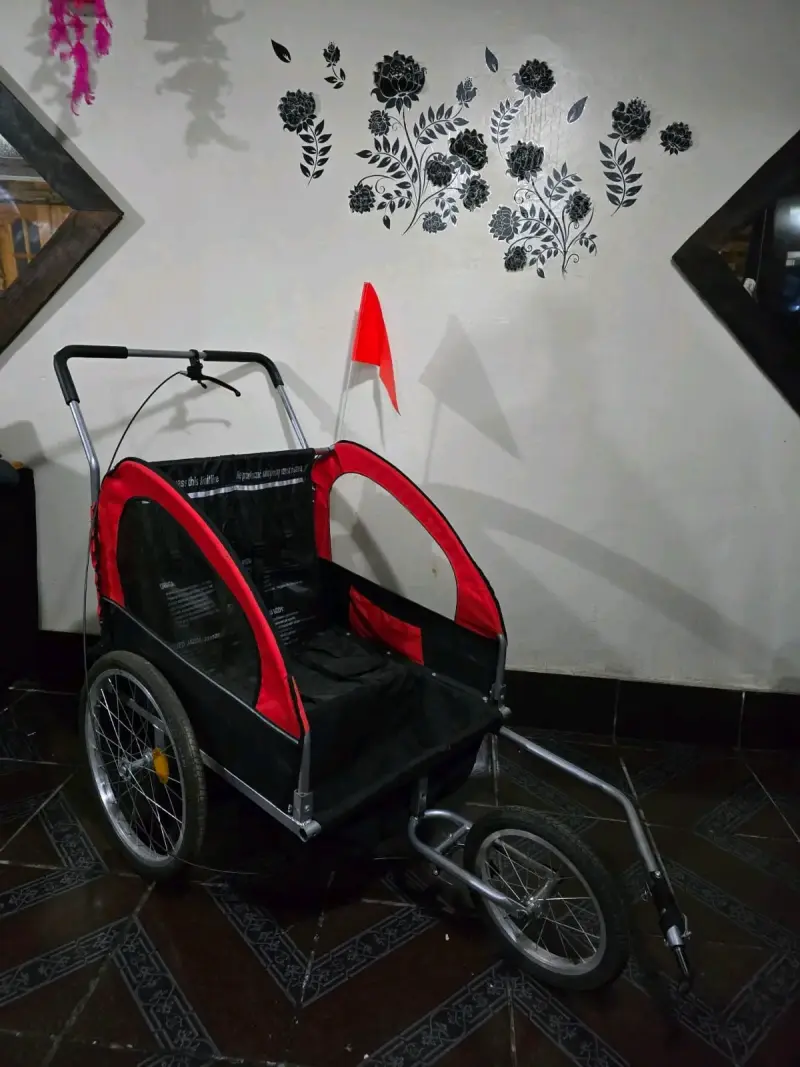 Carrito de Pase Caminata/Bicicleta Rojo y Negro - 1