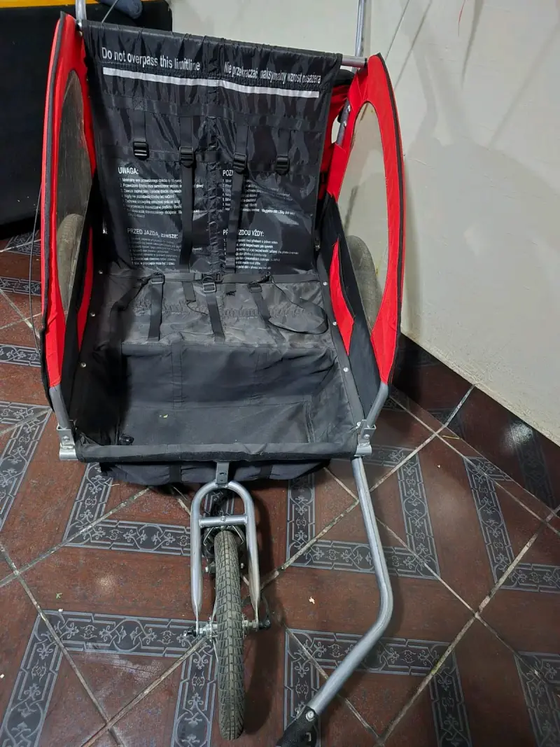Carrito de Pase Caminata/Bicicleta Rojo y Negro - 5