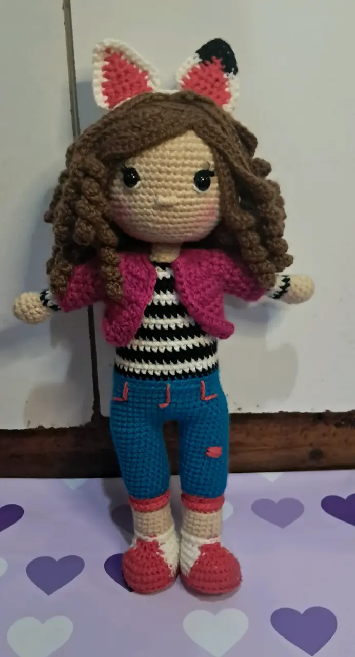 GABY Muñeca de crochet con orejas de conejo