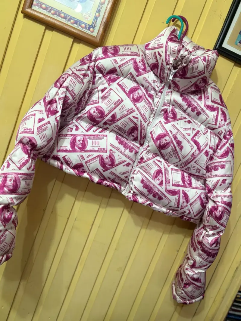 Chaqueta estampado billetes SHEIN — Talla M-L - 2