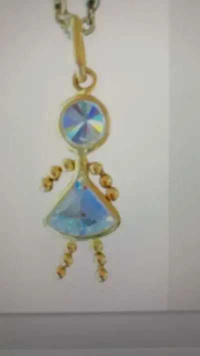 Dije colgante de niña fantasía dorado con zyrcon - miniatura 4