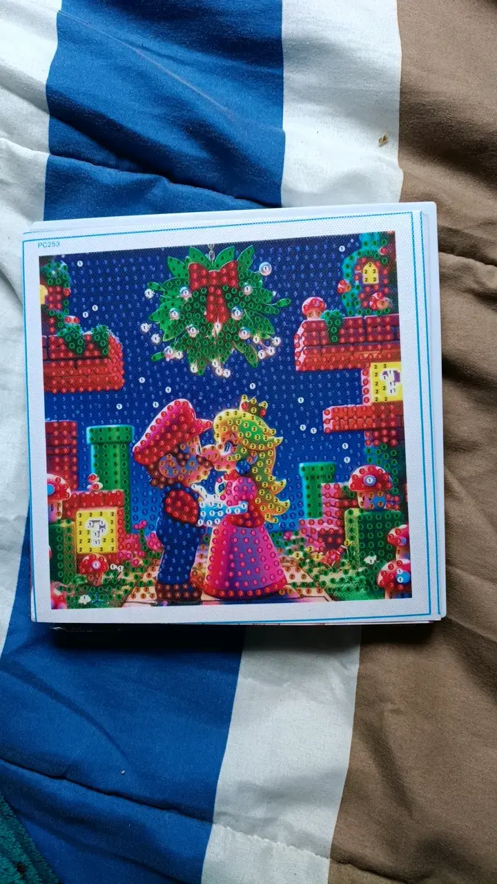 Kit de Pintura Diamante Mario y Princesa - 1