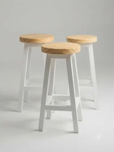 Taburetes de madera reciclada estilo rústico - miniatura 2