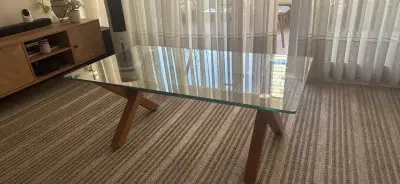 Mesa de Centro de Vidrio y Madera - miniatura 4