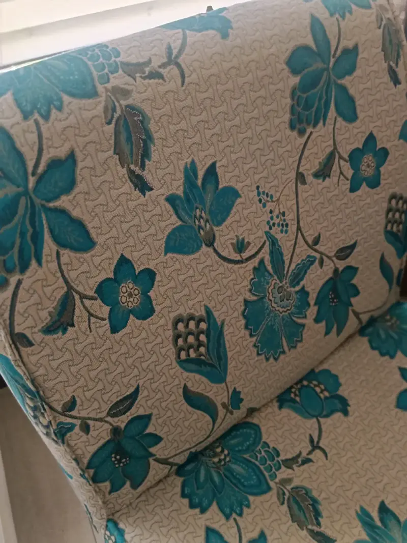 Sillón individual con diseño floral azul - 5