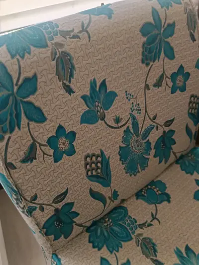 Sillón individual con diseño floral azul - miniatura 5