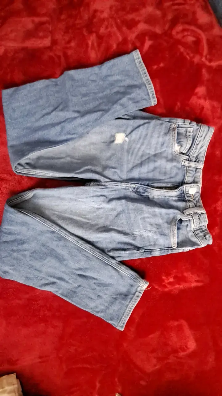 Jeans de mezclilla azul para mujer
