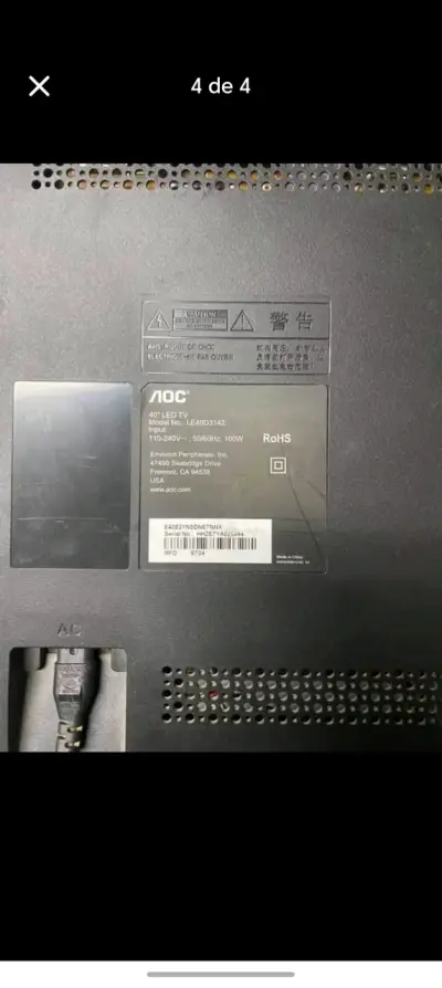 Televisor LED AOC 40 pulgadas en buen estado - miniatura 3