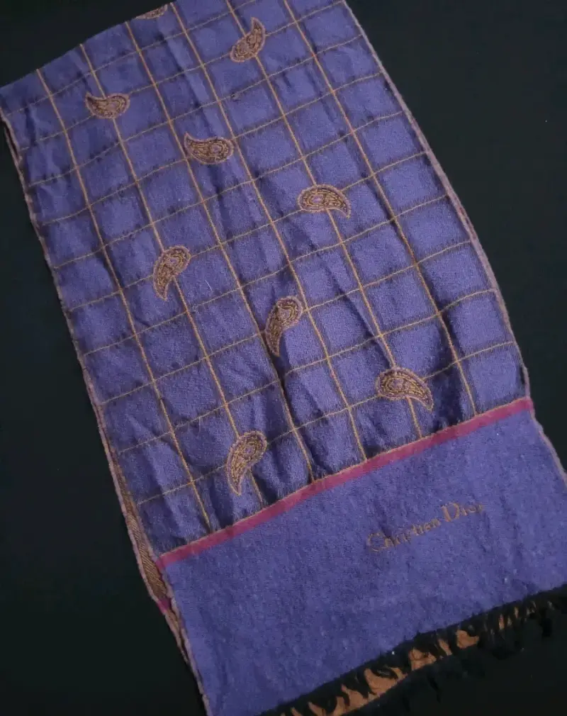 Bufanda de lana morada Christian Dior - 1