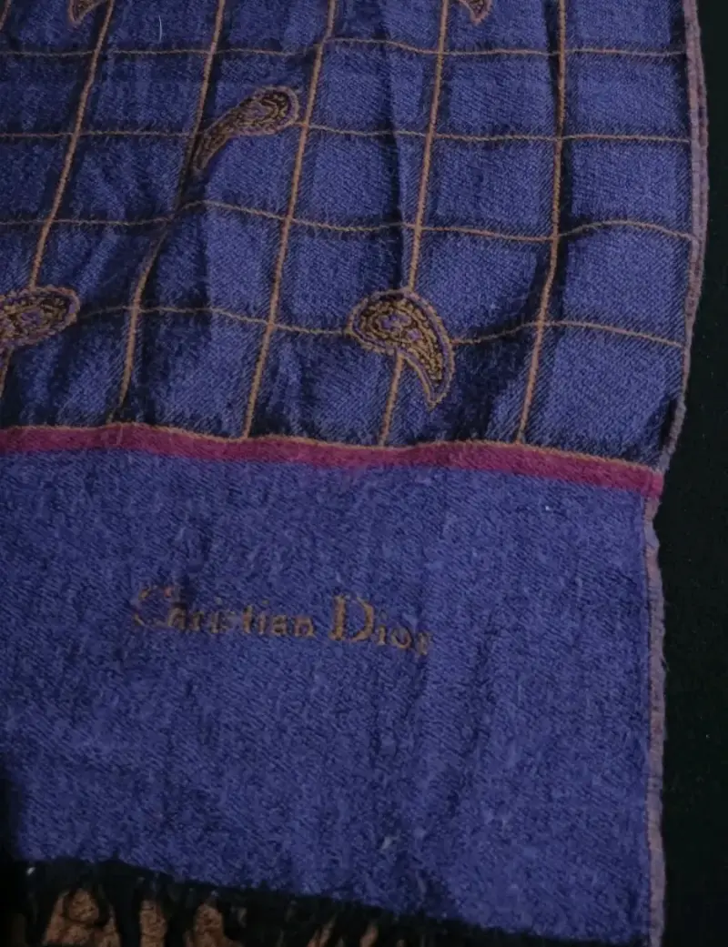 Bufanda de lana morada Christian Dior - 2