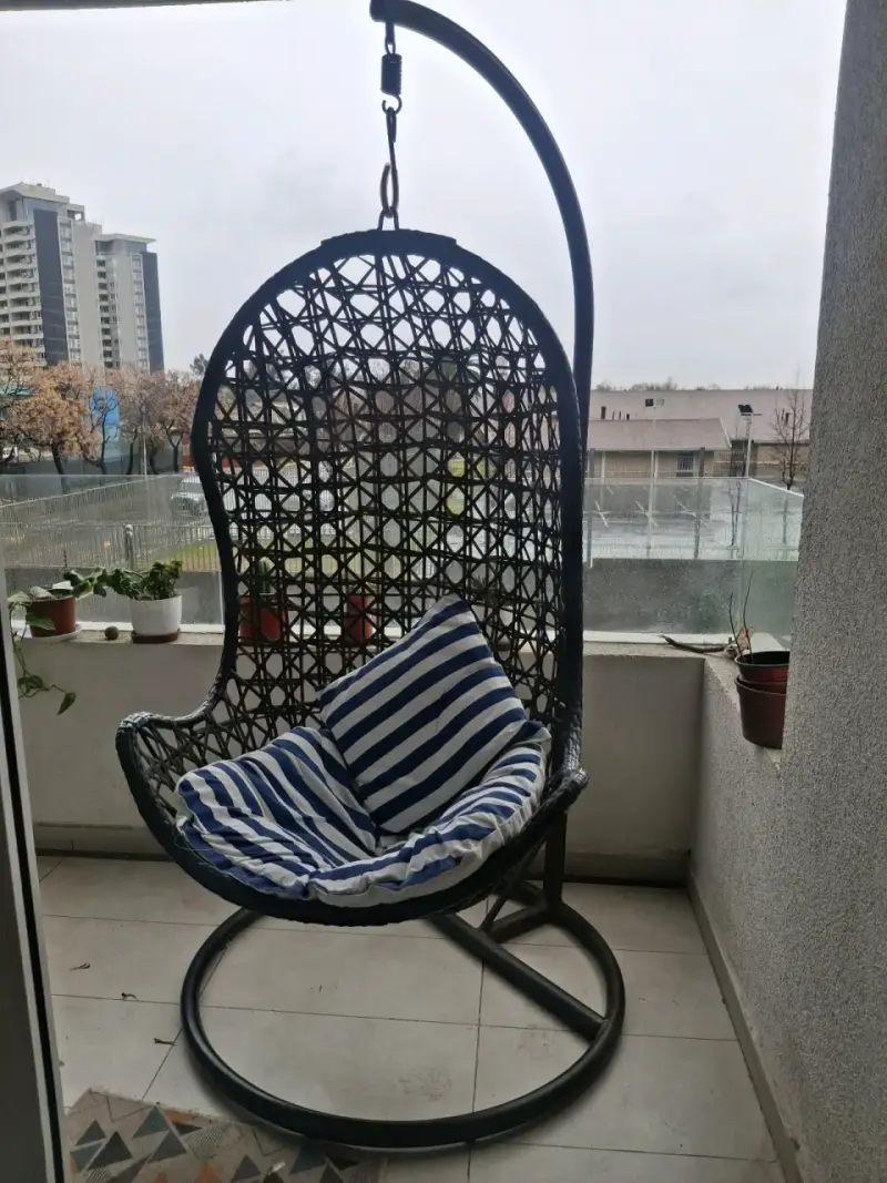 Sillón colgante de ratán sintético con - 2