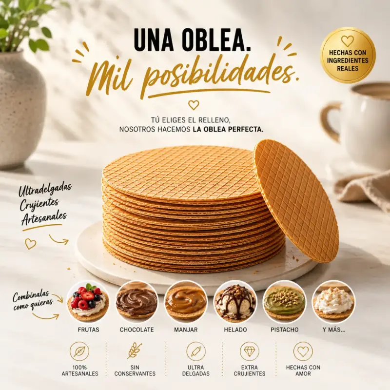 Maxi Obleas Galletas Tipo Barquillo 15 cm - 2