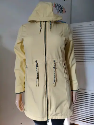 Parka amarilla con capucha para mujer - miniatura 1