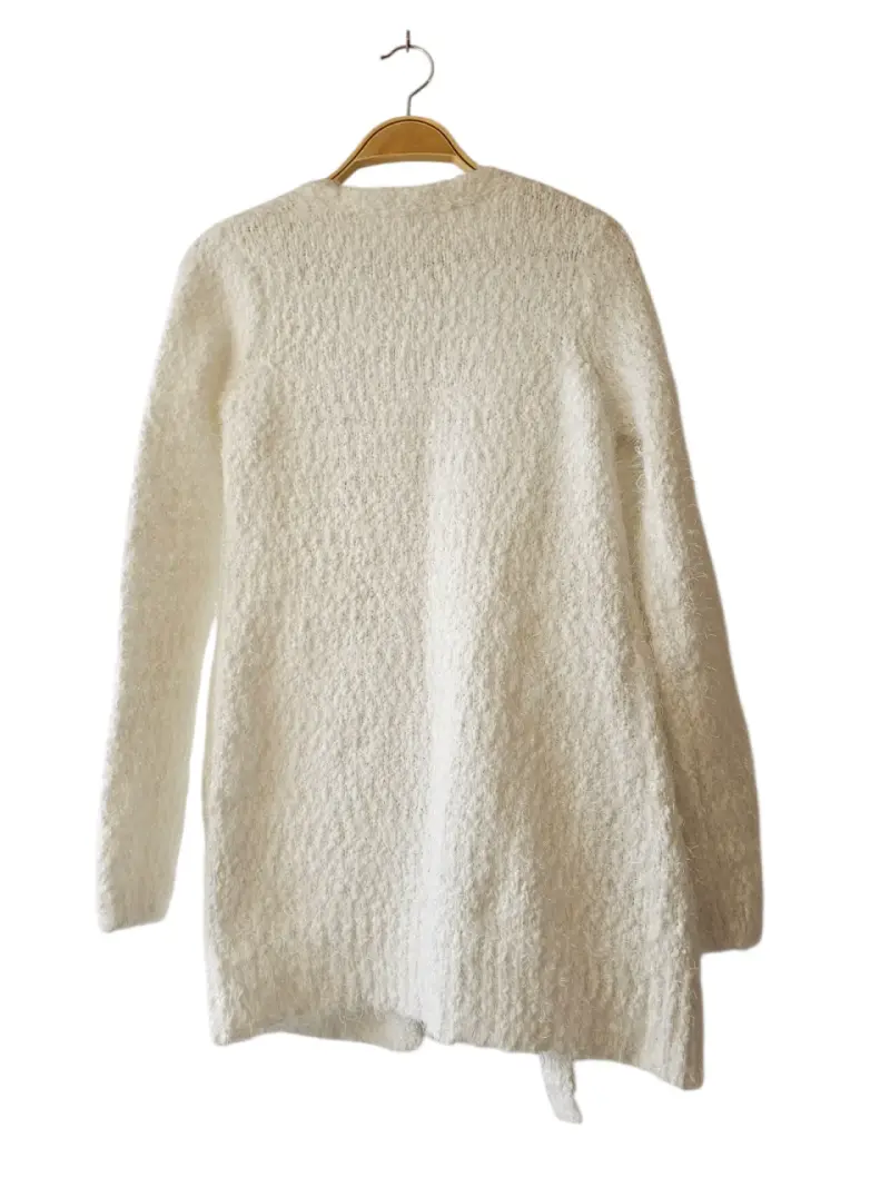 Cardigan largo blanco peludo talla S - 2