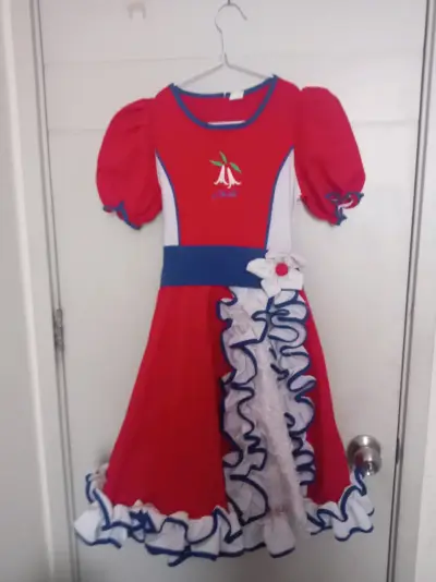 Vestido de Huasa Infantil Rojo y Blanco - miniatura 1